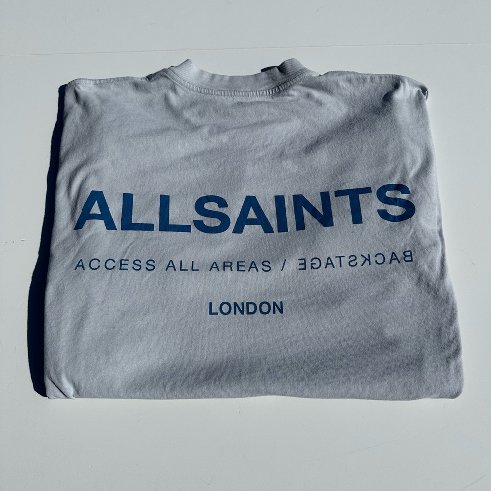 AllSaints Access Underground Crewneck Oversized Tee Bondai Blue- Men’s 	L